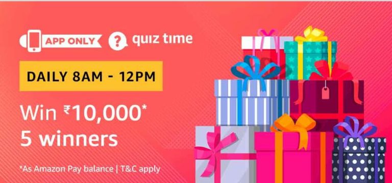 Amazon Quiz answer and win Rs 10000