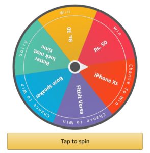 Amazon spin and win offer