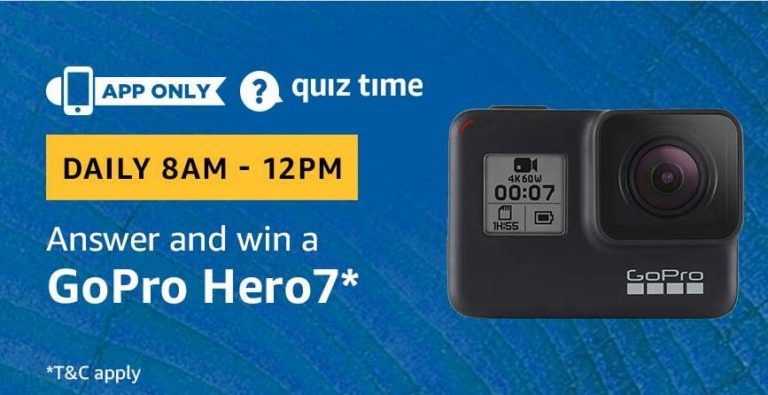 Amazon Quiz Answer and win GoPro Hero 7 today