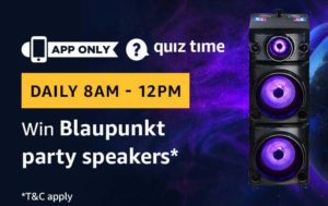Amazon Quiz Answer Win Blaupunkt party speakers