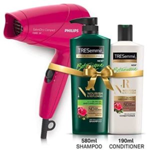 TRESemme Nourish & Replenish Shampoo 580ml & Conditioner 190ml Combo Pack + Philips Hair Dryer