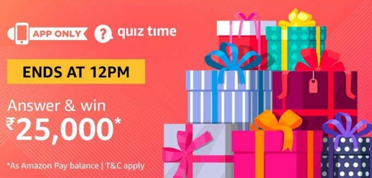 Amazon Quiz Answers Today Win Rs 25000