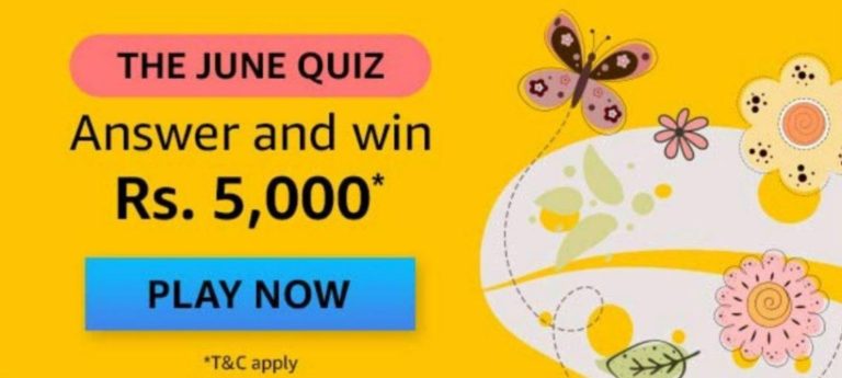 Amazon The June Quiz Win Rs 5000