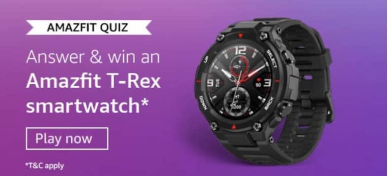 Amazon Amazfit Quiz Win T-Rex smartwatch