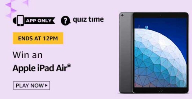 Amazon Quiz Answers Today Win Apple iPad Air