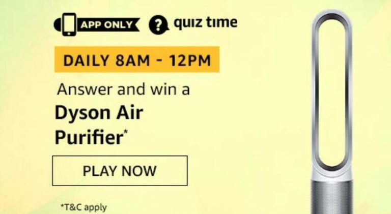 Amazon Quiz Answers Today Win Dyson Air Purifier