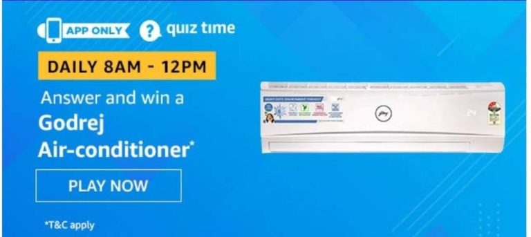 Amazon Quiz Answers Today Win Godrej Air Conditioner