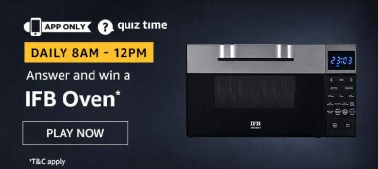 Amazon Quiz Answers Today Win IFB Oven