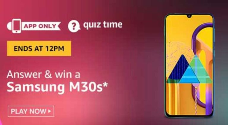 Amazon Quiz Answers Today Win Samsung Galaxy M30s