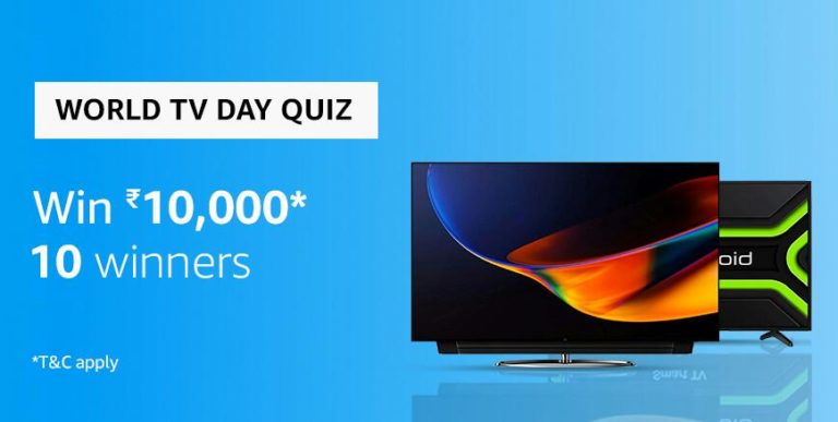 Amazon World Tv Day Quiz Answers Win Rs 10000