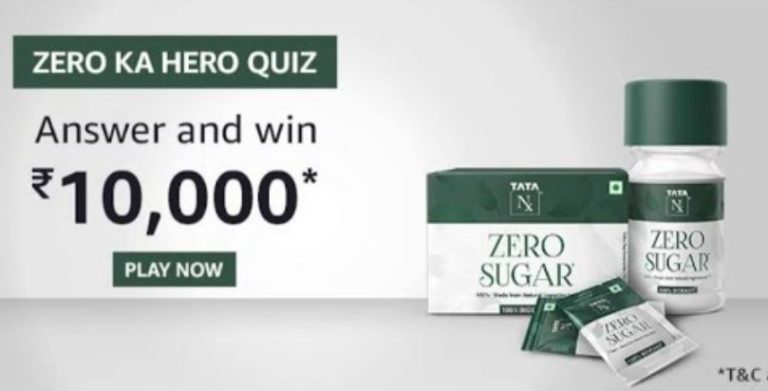 Amazon Zero ka hero quiz answer win Rs 10000