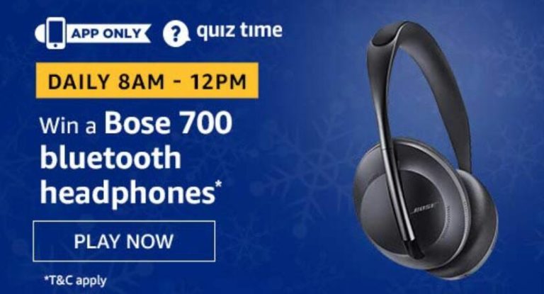 Amazon Quiz Answers Today Win Bose 700 bluetooth headphones