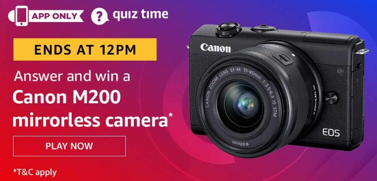 Amazon Quiz Answers Today Win Canon M200 Mirrorless Camera