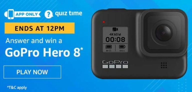 Amazon Quiz Answers Today Win GoPro Hero 8
