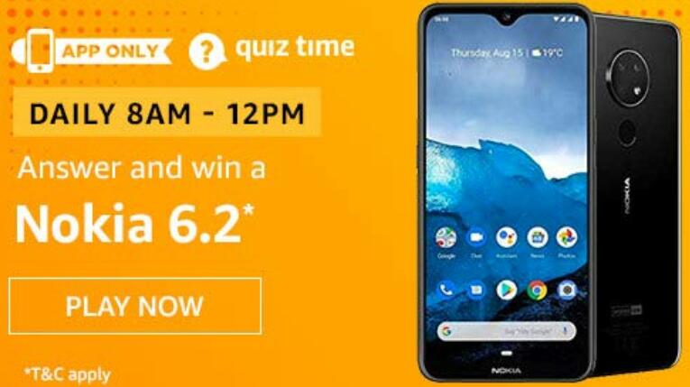 Amazon Quiz Answers Today Win Nokia 6.2