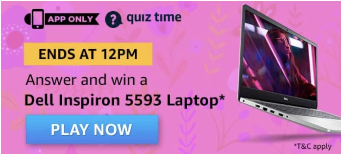 Amazon Quiz Answers Win Dell Inspiron 5593 Laptop