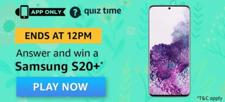 Amazon Quiz Answers Win Samsung S20+