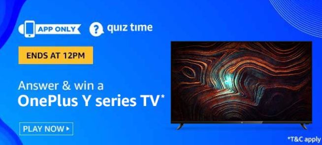 Amazon Quiz Answers Today Win OnePlus Y series TV