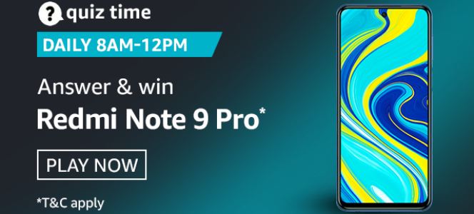 Amazon Quiz Redmi Note 9 Pro Answers