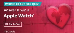 Amazon World Heart Day Quiz Answers