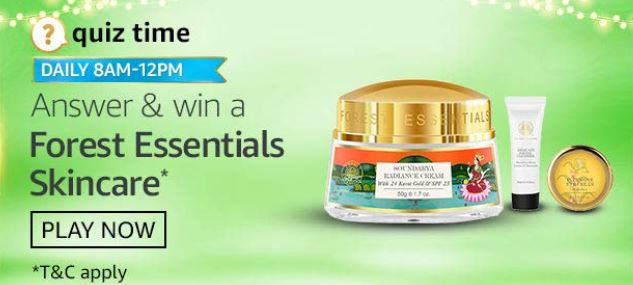 Amazon Quiz Answers Forest Essentials Skincare win