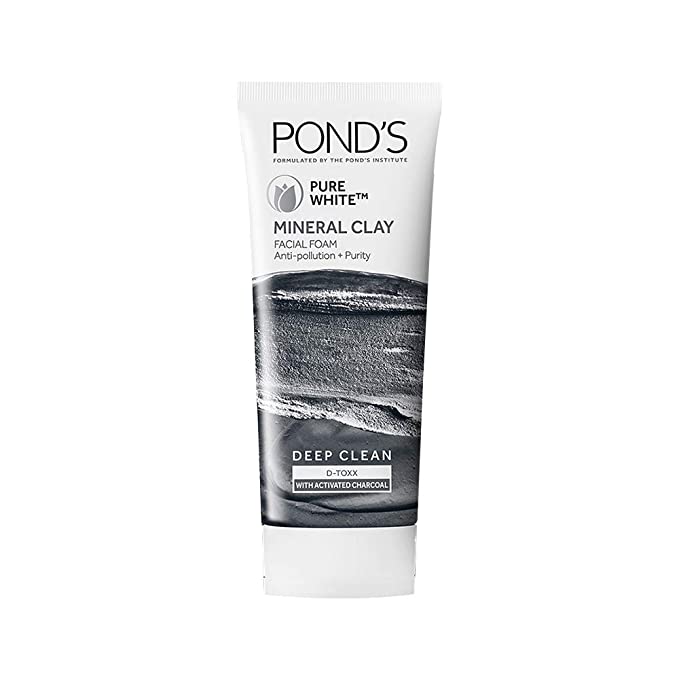 PONDS Pure White Mineral Clay Anti Pollution Purity Face wash Foam 90g AllTrickz.jpg