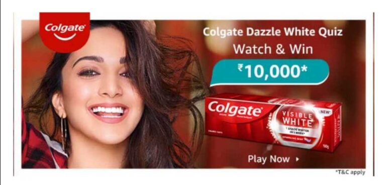 Amazon Colgate Dazzle White Quiz Answers