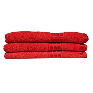 Eurospa Set of 3 Cotton Bath Towel Red  SPDHFBT137MNM3  AllTrickz.jpg