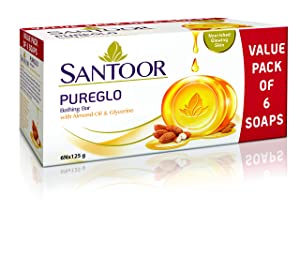 Santoor PureGlo Glycerine Soap with Almond Oil and Glycerine AllTrickz.jpg