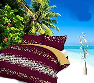 Home Stylish Premium Cotton Printed 3D 160 TC Double bedsheet with 2 Pillow Cover  Brown   Design Dk20 CTI  AllTrickz.jpg