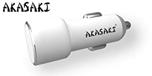 Akasaki AC 25 Dual Port Car Charger with Data Cable  White  AllTrickz.jpg