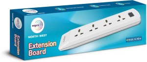 Wipro Extension Board with 4 Universal Sockets and 2 meter long cord 4 Socket Extension Boards White  AllTrickz.jpg