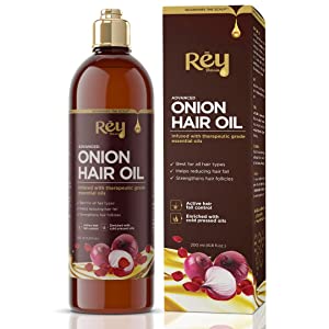 Rey Naturals Onion Hair Oil with 14 Essential Oils   Controls Hair Fall  200ml AllTrickz.jpg