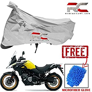 Riderscart All Season  Weather  Waterproof Bike Cover for Suzuki v Strom Indoor Outdoor Protection Combo with Storage Bag and Microfiber Glove AllTrickz.jpg